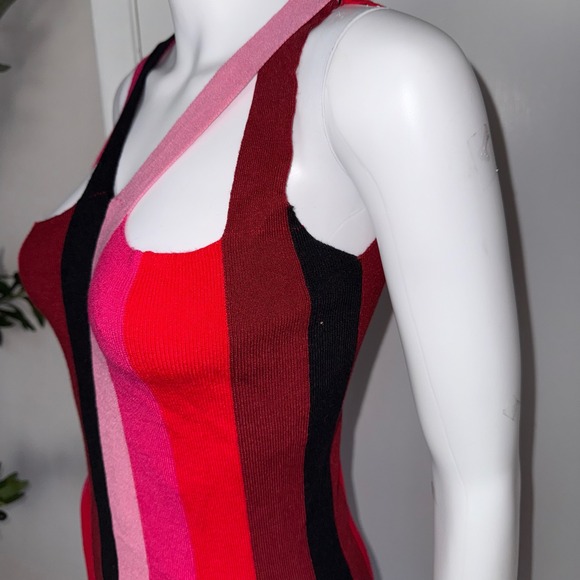 Micas Striped Fringe Bodycon Dress Sleeveless Party Cocktail Clubwear Size M‎ - Picture 13 of 16